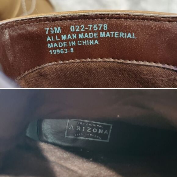 Vintage 90s y2k Bratz Camel Tan Faux Vegan Leather Chunky Heel Square Toe Boots - Picture 9 of 9